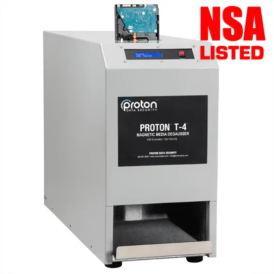 Proton T-4 NSA listed bi-directional hard drive degausser